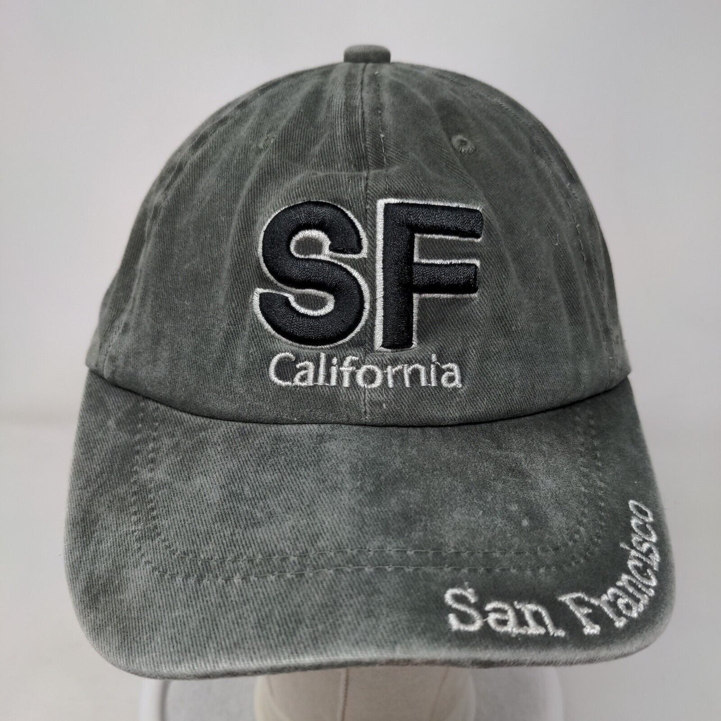 San Francisco California Strapback Hat Green One Size Adjustable Embroidered