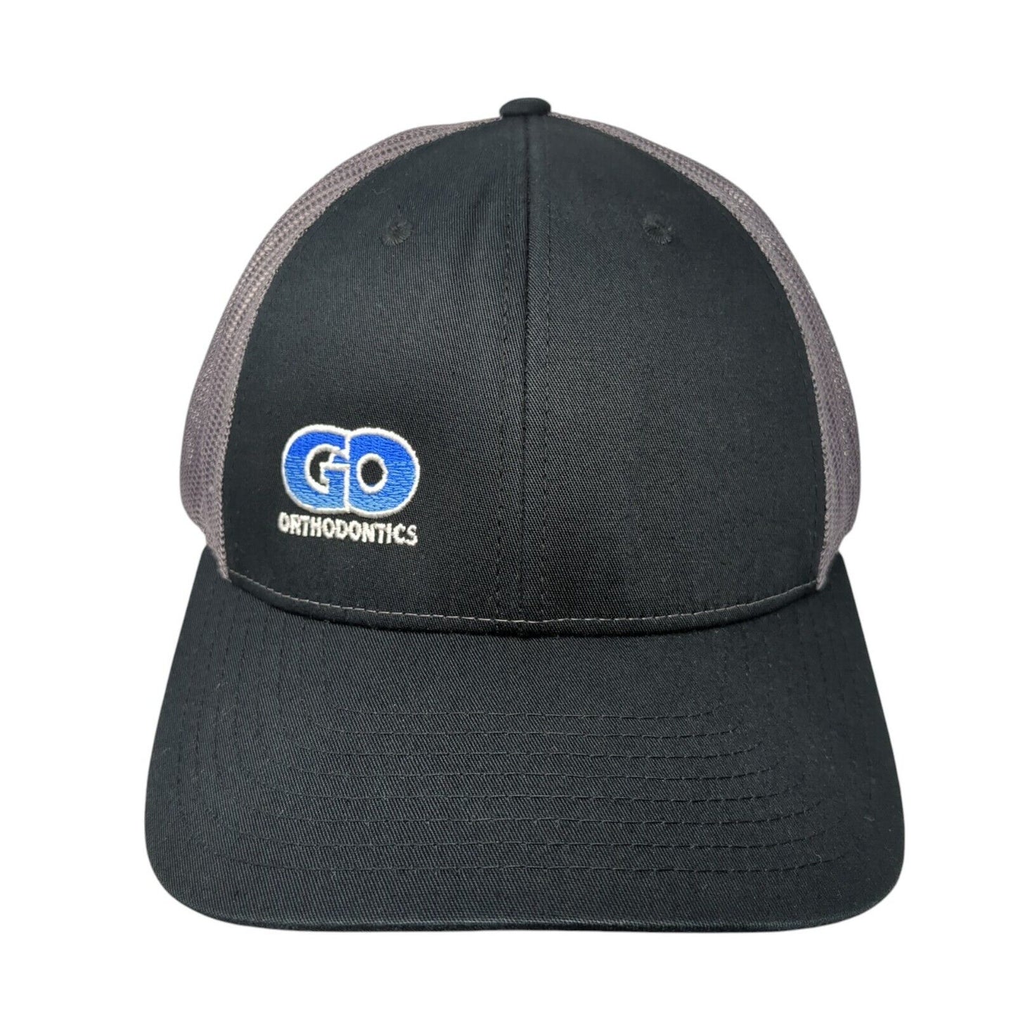 GO Orthodontics Snapback Trucker Hat Black M/L Mesh Back Richardson