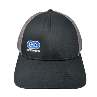 GO Orthodontics Snapback Trucker Hat Black M/L Mesh Back Richardson