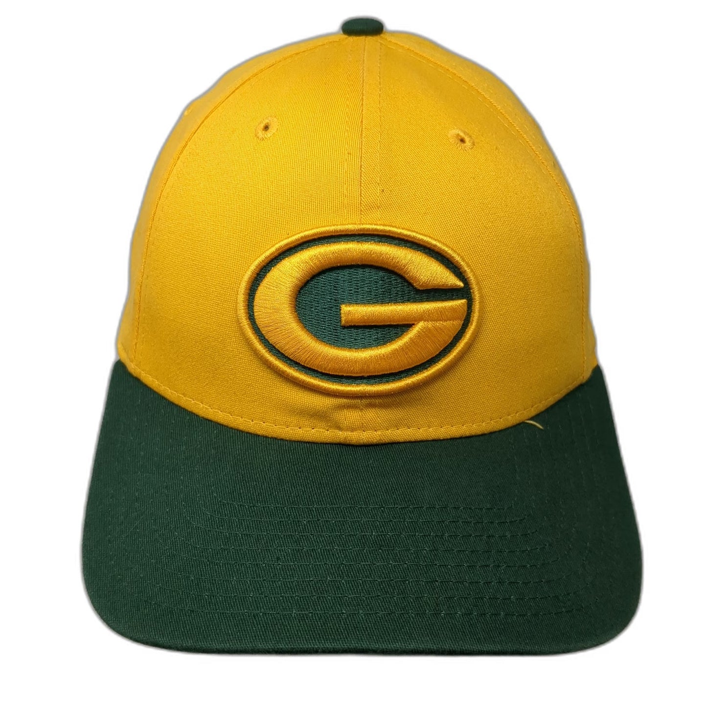 Green Bay Packers NFL New Era Hat Yellow Green M 39THIRTY Stretch Fit Brim