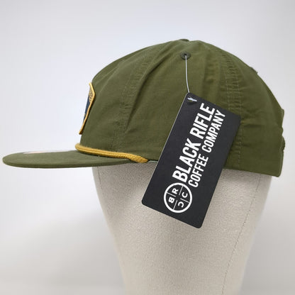 Richardson 5 Panel Green One Size Black Rifle Coffee Patch Rope Snapback Hat