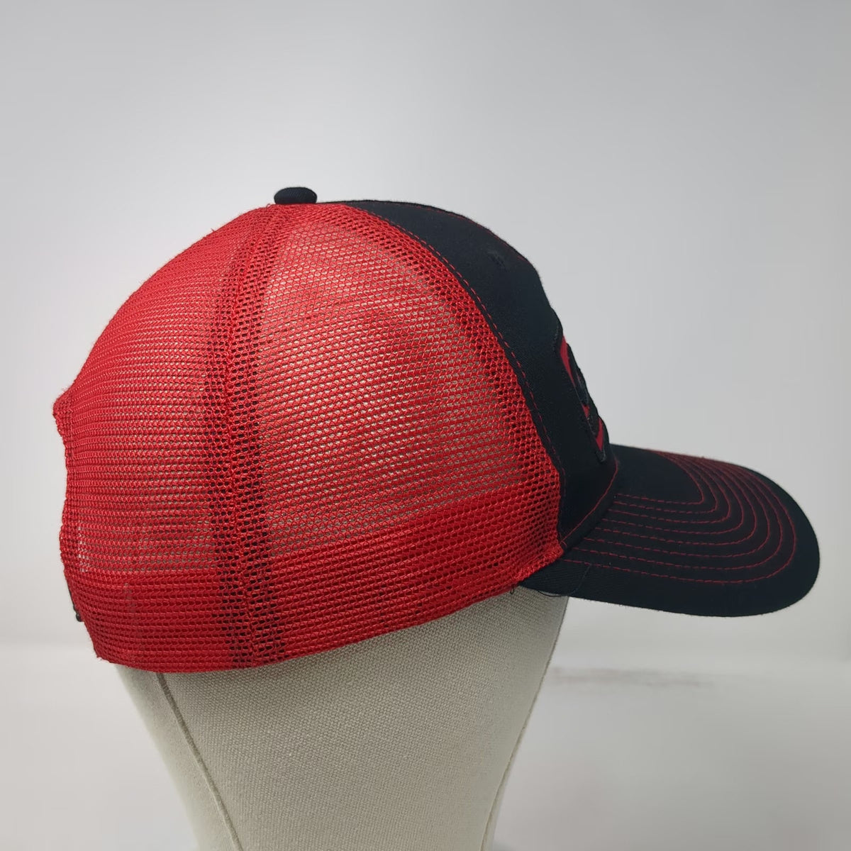 Bamko Costco Wholesale Black Red Trucker Hat One Size Mesh Back Snapback