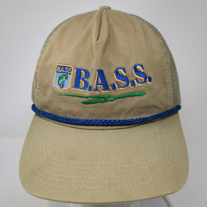 AB B.A.S.S. Trucker Hat Brown Vintage Mesh Back Rope Snapback Fishing USA Hat