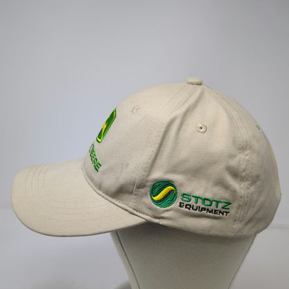 John Deere Baseball Cap Beige OSFM Stotz Equipment Side Logo Cotton Hat Slide