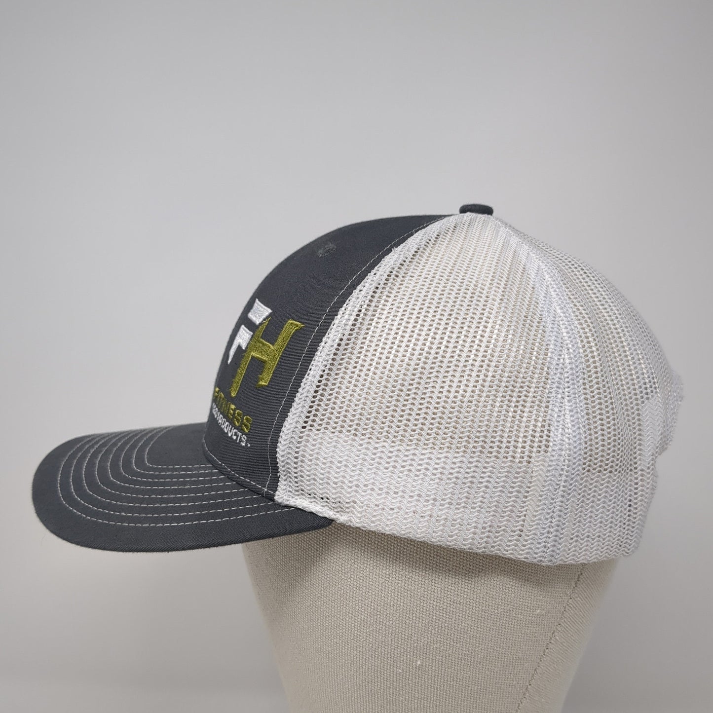 FH Fitness Snapback Trucker Hat Gray One Size Mesh Back Richardson