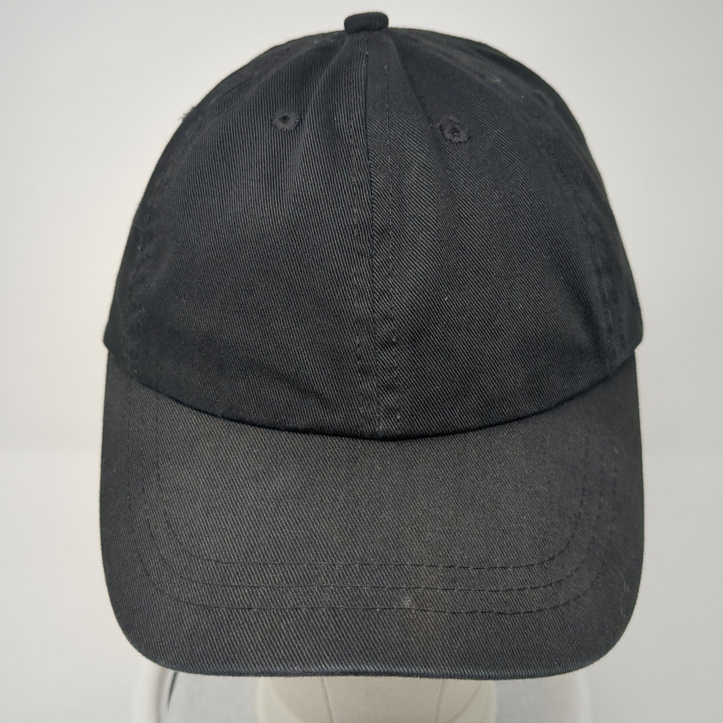 Unbranded Strapback Hat Black One Size Adjustable Outdoor 6 Panel Blank