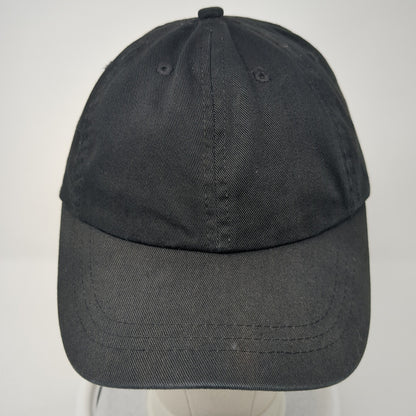 Unbranded Strapback Hat Black One Size Adjustable Outdoor 6 Panel Blank