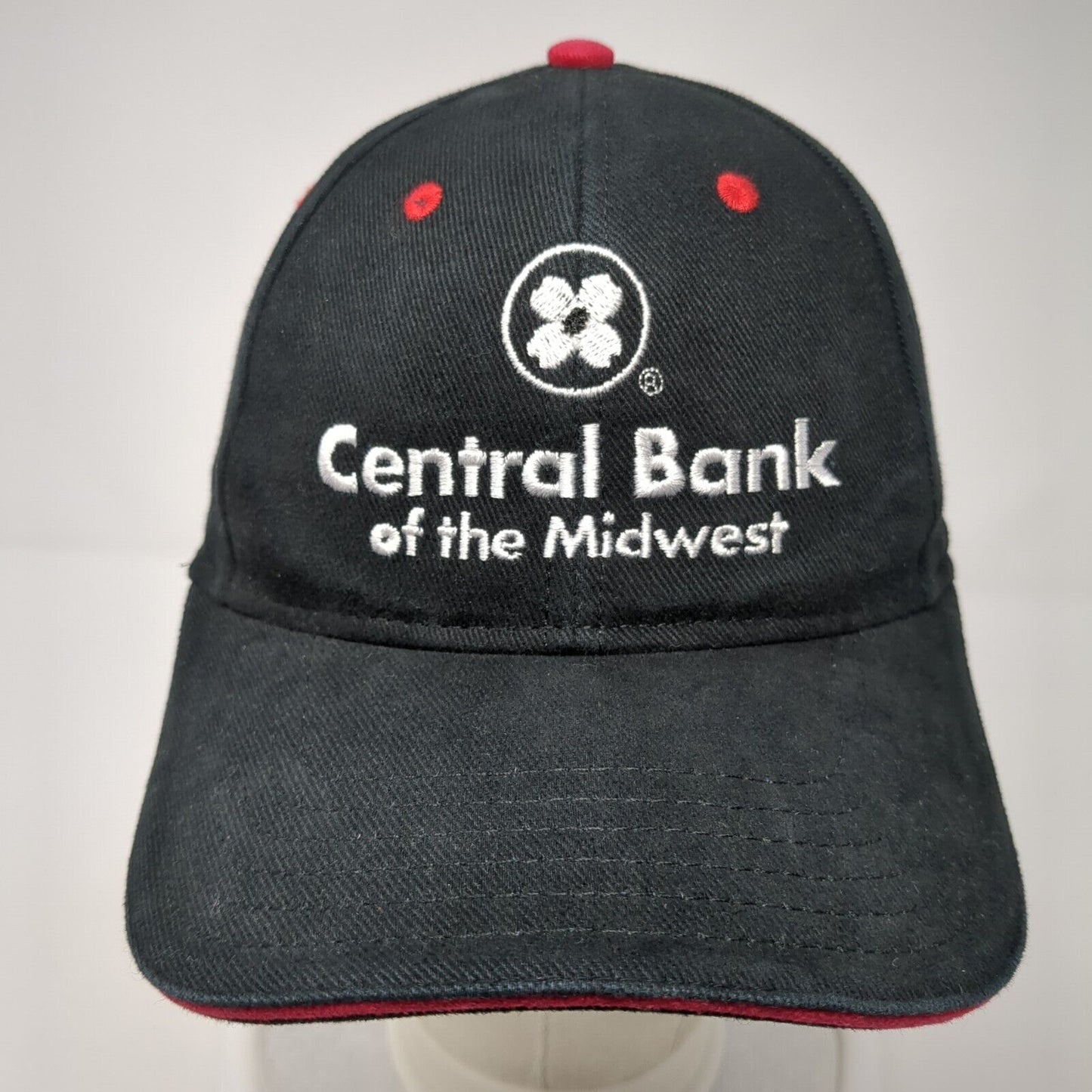 Central Bank of The Midwest Strapback Hat Black OS Adjustable Embroidered Otto