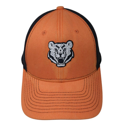 NV Caps Snapback Trucker Hat Orange One Size Adjustable Embroidered Mesh Back