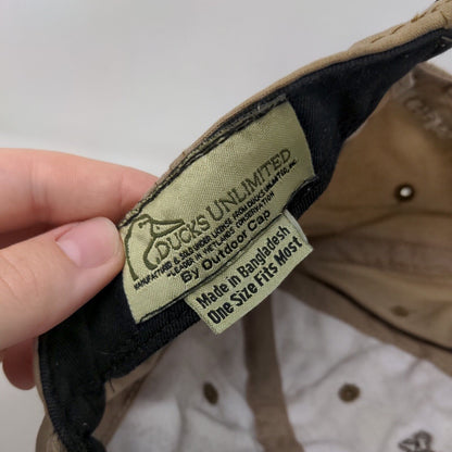 Ducks Unlimited Strapback Hat Tan OSFM Embroidered Adjustable 6 Panel