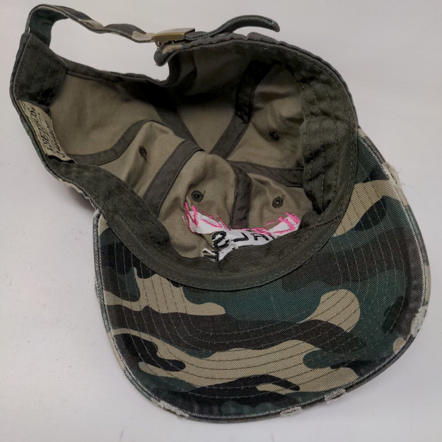 KB Ethos Women's Slideback Camo Hat Jersey Girls Hustle Harder Embroidered Logo