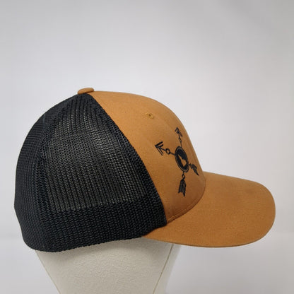 Yupoong Fitted Mesh Back Trucker Hat Brown One Size Embroidered Flexfit