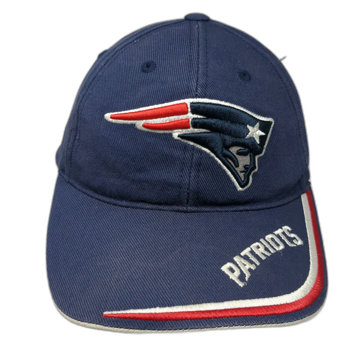 New England Patriots NFL Team Apparel Blue OSFM Cap Cotton Strapback Embroidered