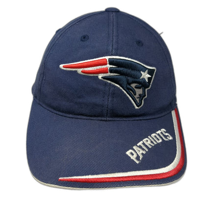 New England Patriots NFL Team Apparel Blue OSFM Cap Cotton Strapback Embroidered