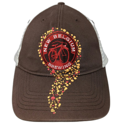 New Belgium Trucker Hat Brown White One Size Mesh Snapback Fat Tire Bicycle Logo