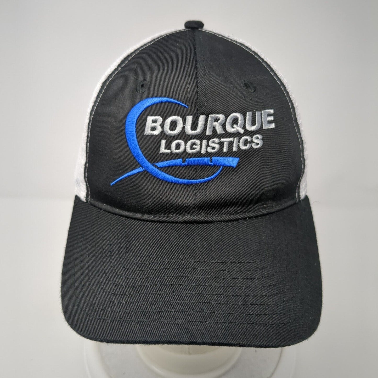 Bourque Logistics Snapback Trucker Hat Black One Size Adjustable Mesh Back