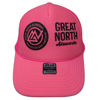 OTTO Trucker Hat Pink One Size Great North Aleworks Brewery Manchester NH Mesh
