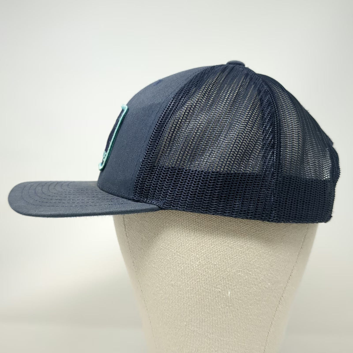 Yupoong Trucker Hat Blue One Size Crosby Hops Patch Mesh Snapback Adjustable