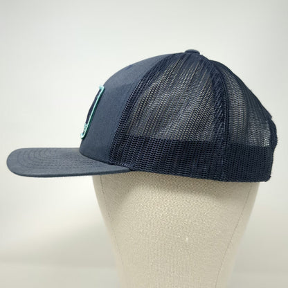 Yupoong Trucker Hat Blue One Size Crosby Hops Patch Mesh Snapback Adjustable