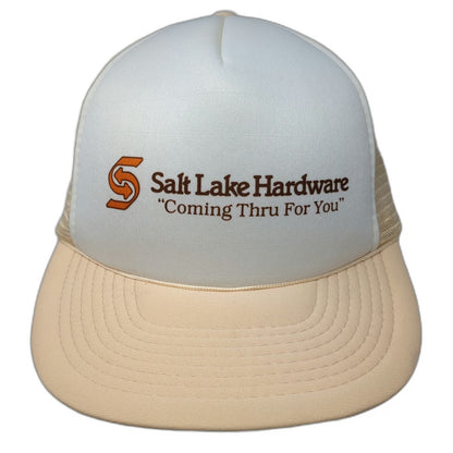 Mohr's Salt Lake Hardware Hat Beige One Size Trucker Hat Mesh Back Snapback Foam
