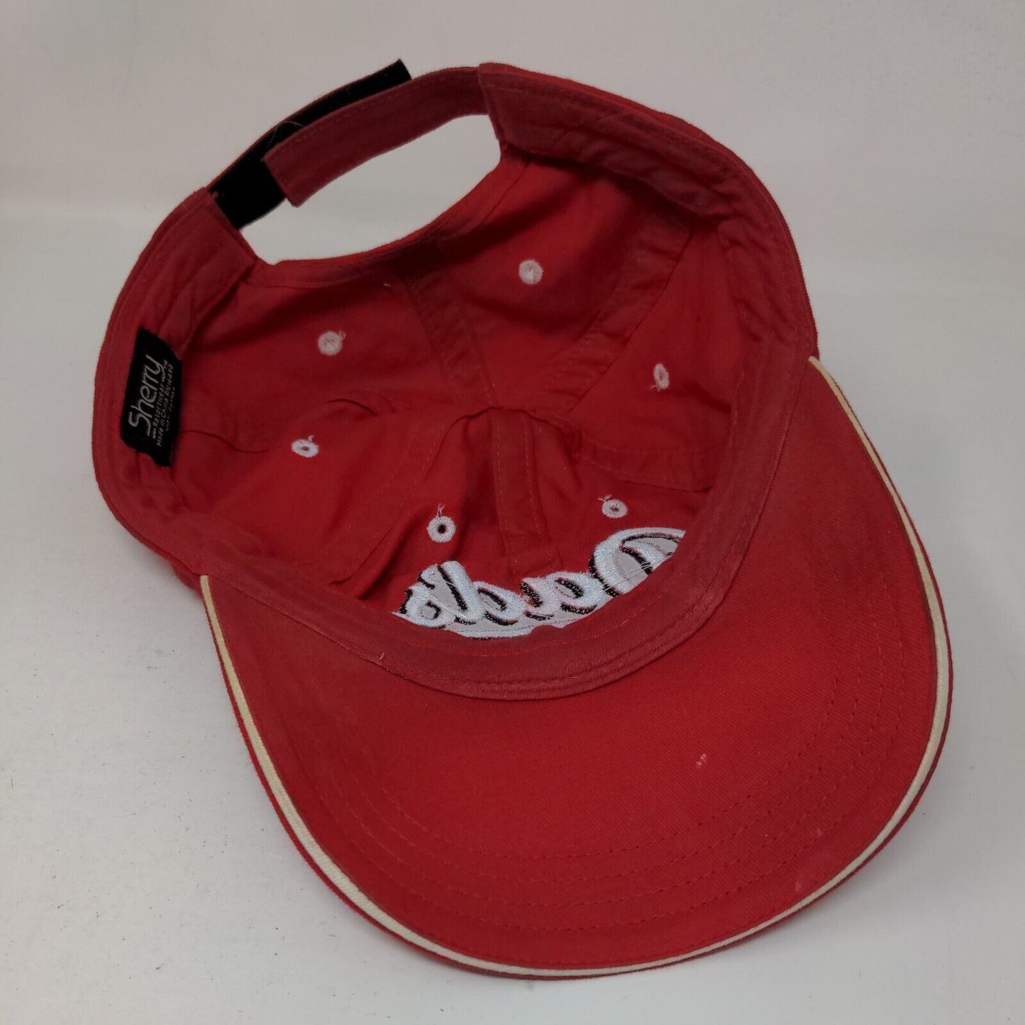 Dad's Team Strapback Hat Red One Size Embroidered Sherry 6 Panel