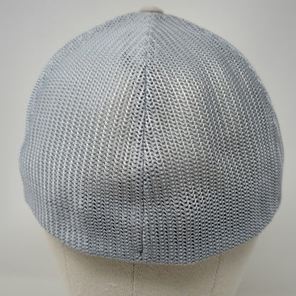 TravisMathew Golf Baseball Cap Gray XL Mesh Flexfit Horizontal Stripes Hat