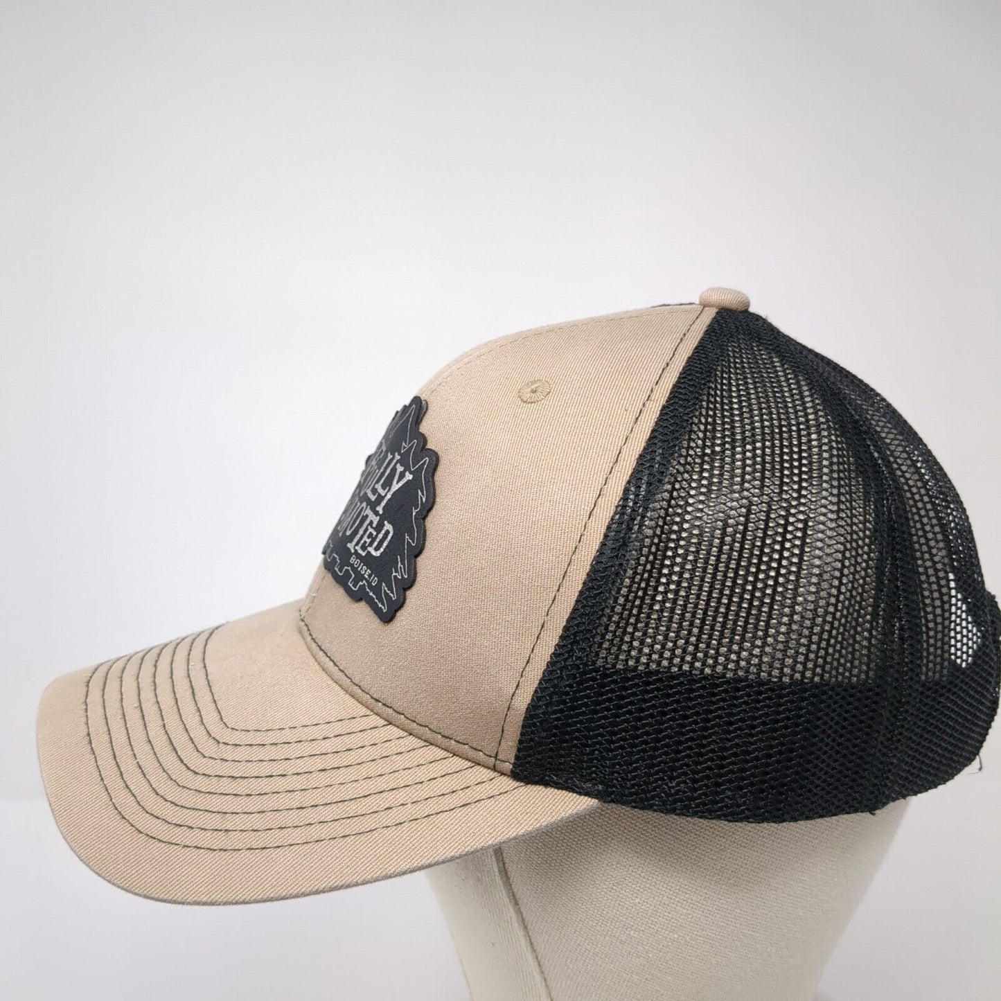 Fully Promoted Snapback Trucker Hat Tan One Size Mesh Back Outdoor Cap
