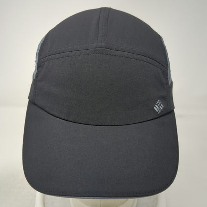 Columbia 5 Panel Black Hat One Size Gray Mesh Side Panels Bungee Slideback