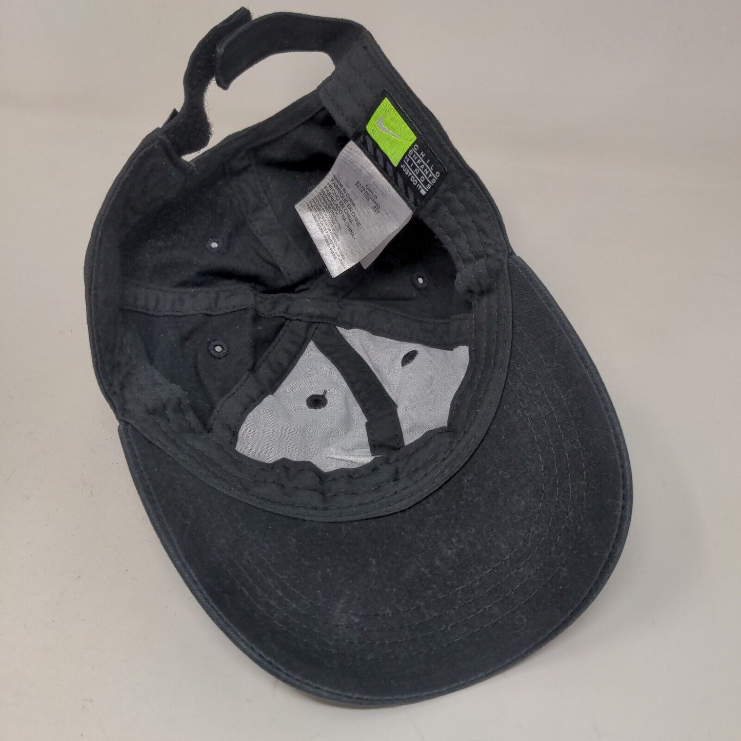 Nike Boy's Strapback Hat Black Adjustable Embroidered Logo 100% Cotton