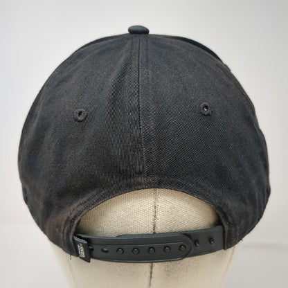 Vans 5 Panel Black Hat One Size Checkerboard Patch Snapback Flat Brim Cotton
