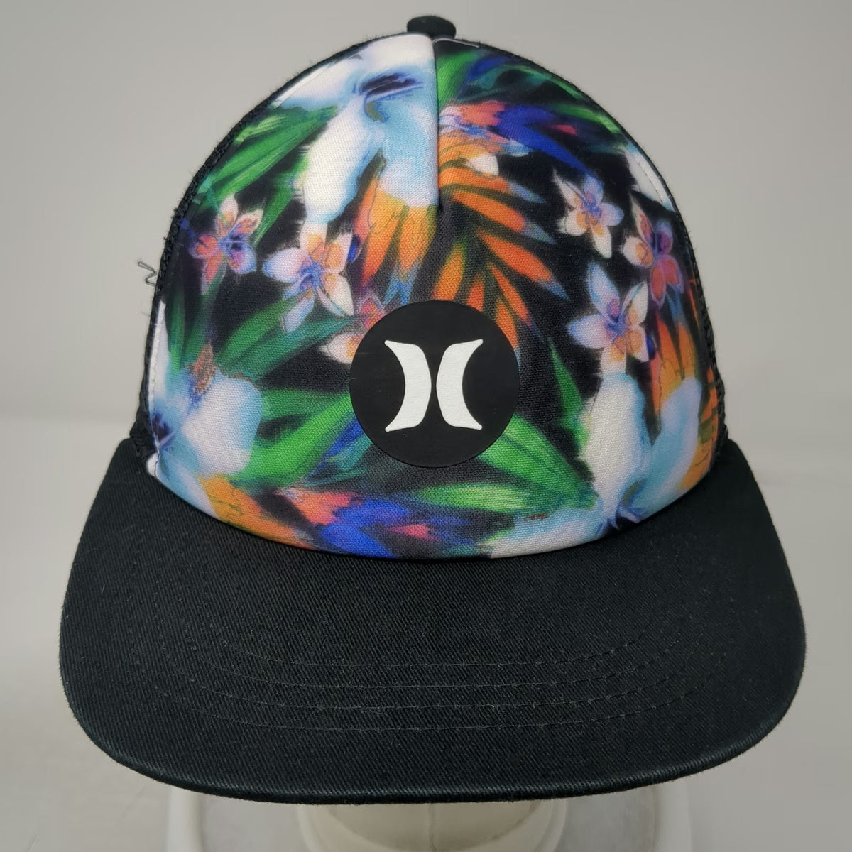 Hurley Trucker Hat Black Multicolor One Size Floral Tropical Foam Mesh Snapback
