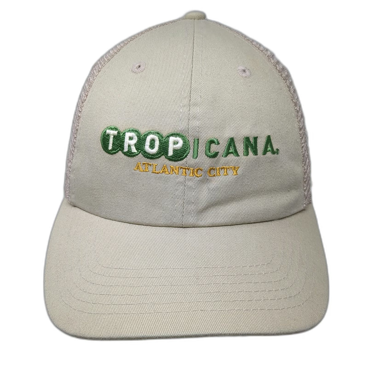 Quake City Caps Baseball Cap Beige One Size Tropicana Atlantic City Mesh Hat