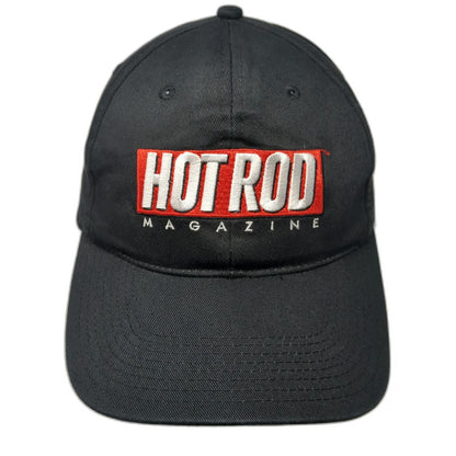 Hot Rod Magazine Baseball Cap Black One Size Strapback Hat Embroidered Cotton