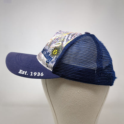 Sun Valley Est. 1936 Youth Snapback Trucker Hat Blue OSFA Adjustable Mesh Back