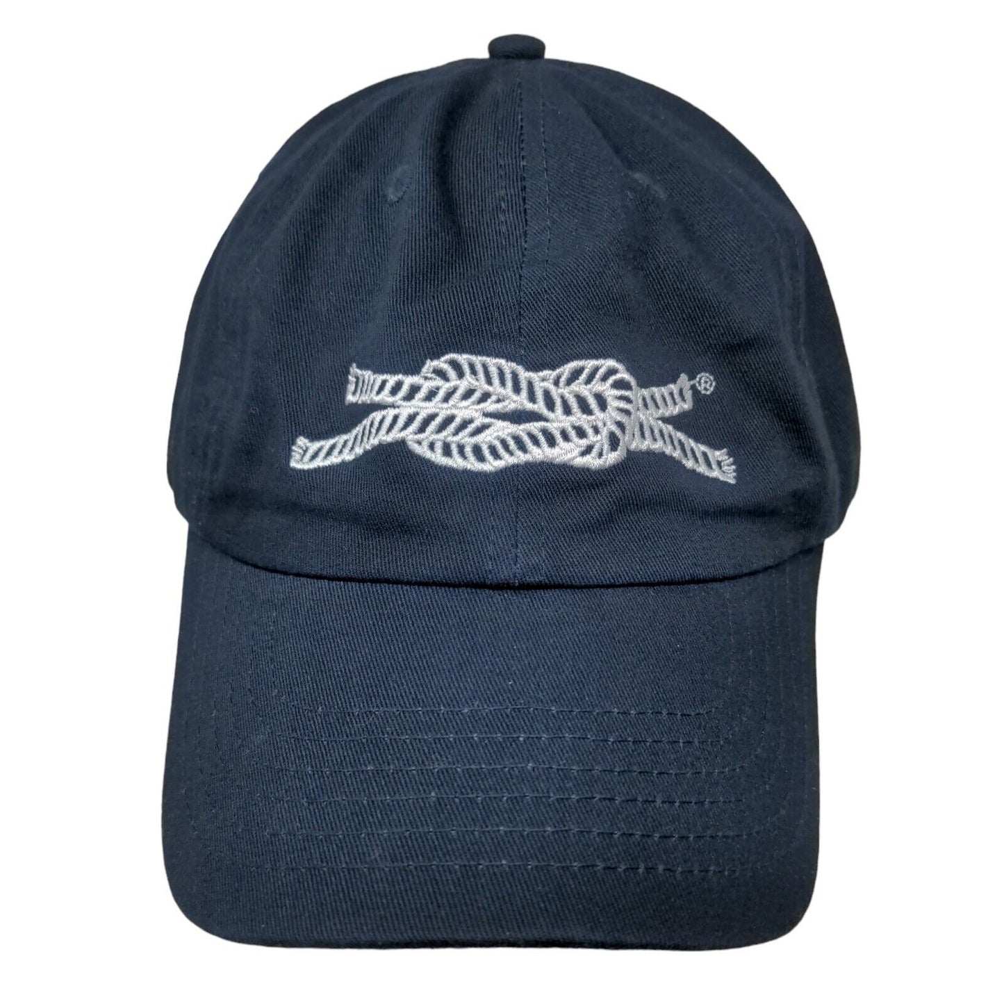 Knot Clothing & Belt Co Men's Slideback Hat Blue Embroidered Rope Logo Cotton