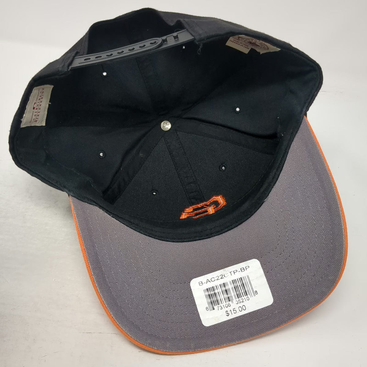 '47 Brand San Francisco Giants MLB Snapback Hat Black Orange One Size OSFM Logo