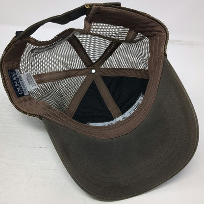 Ouray Sportswear Baseball Cap Brown One Size AgRisk Advisors Mesh Side Flag hat