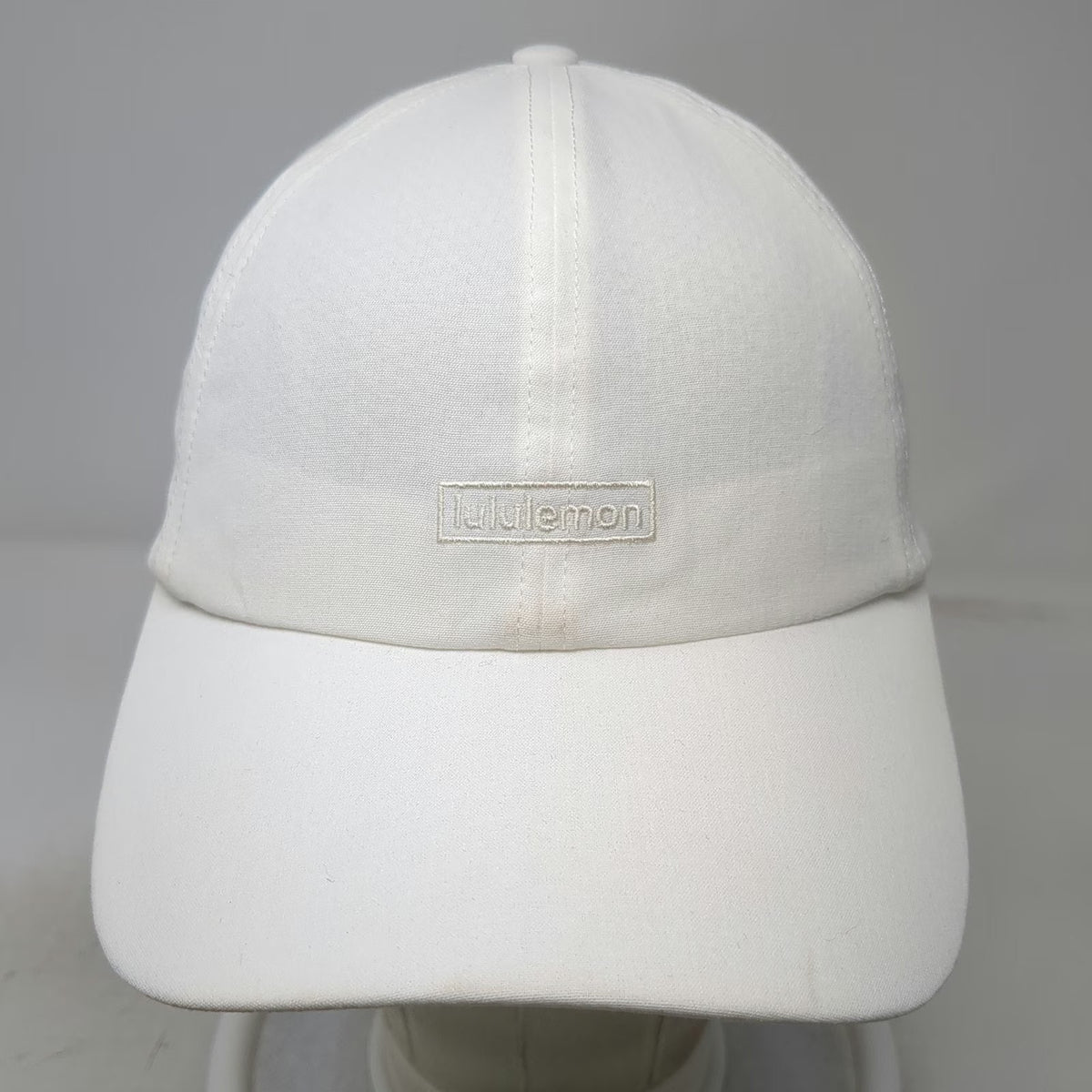 lululemon Baseball Cap White One Size Adjustable Slideback Polyester Logo Hat