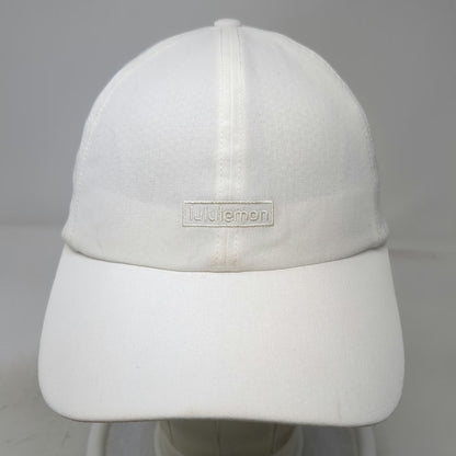 lululemon Baseball Cap White One Size Adjustable Slideback Polyester Logo Hat