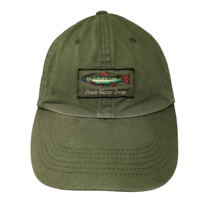 Fresh Water Trout Classic Fly Fishing Slideback Hat Green S/M Embroidered Gap