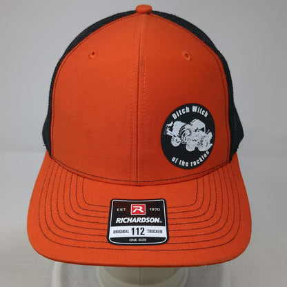 Richardson Trucker Hat Orange Black One Size Snapback Ditch Witch Rockies Patch