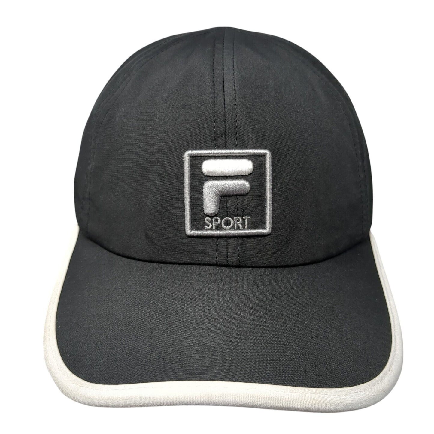 FILA Sport Strapback Hat Black One Size Adjustable Embroidered Polyester
