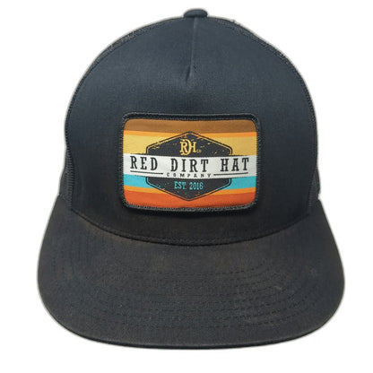 Red Dirt Hat Company Trucker Hat Black One Size Snapback Patch Logo Mesh Back