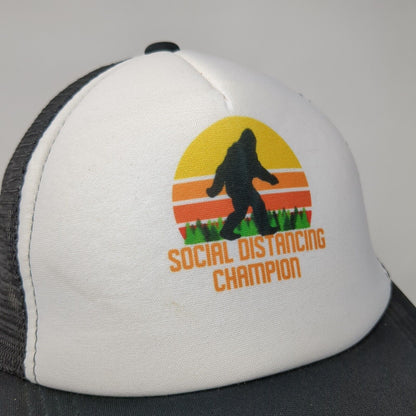Social Distancing Champion Bigfoot Snapback Trucker Hat Black One Size