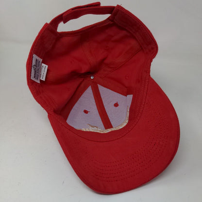 Tattersalls Men's Strapback Hat Red Embroidered Horse Auction Logo Cotton