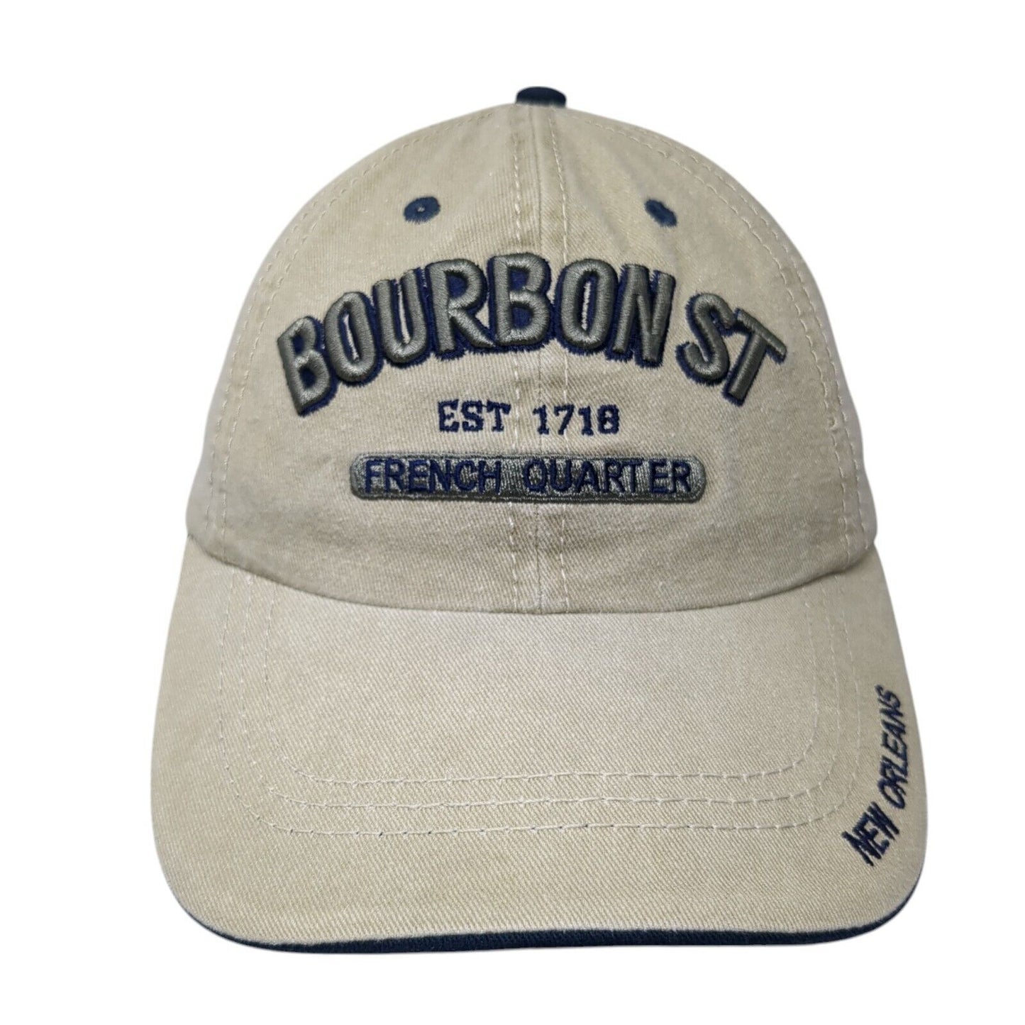 Bourbon St French Quarter Strapback Hat Tan One Size Adjustable Big Easy