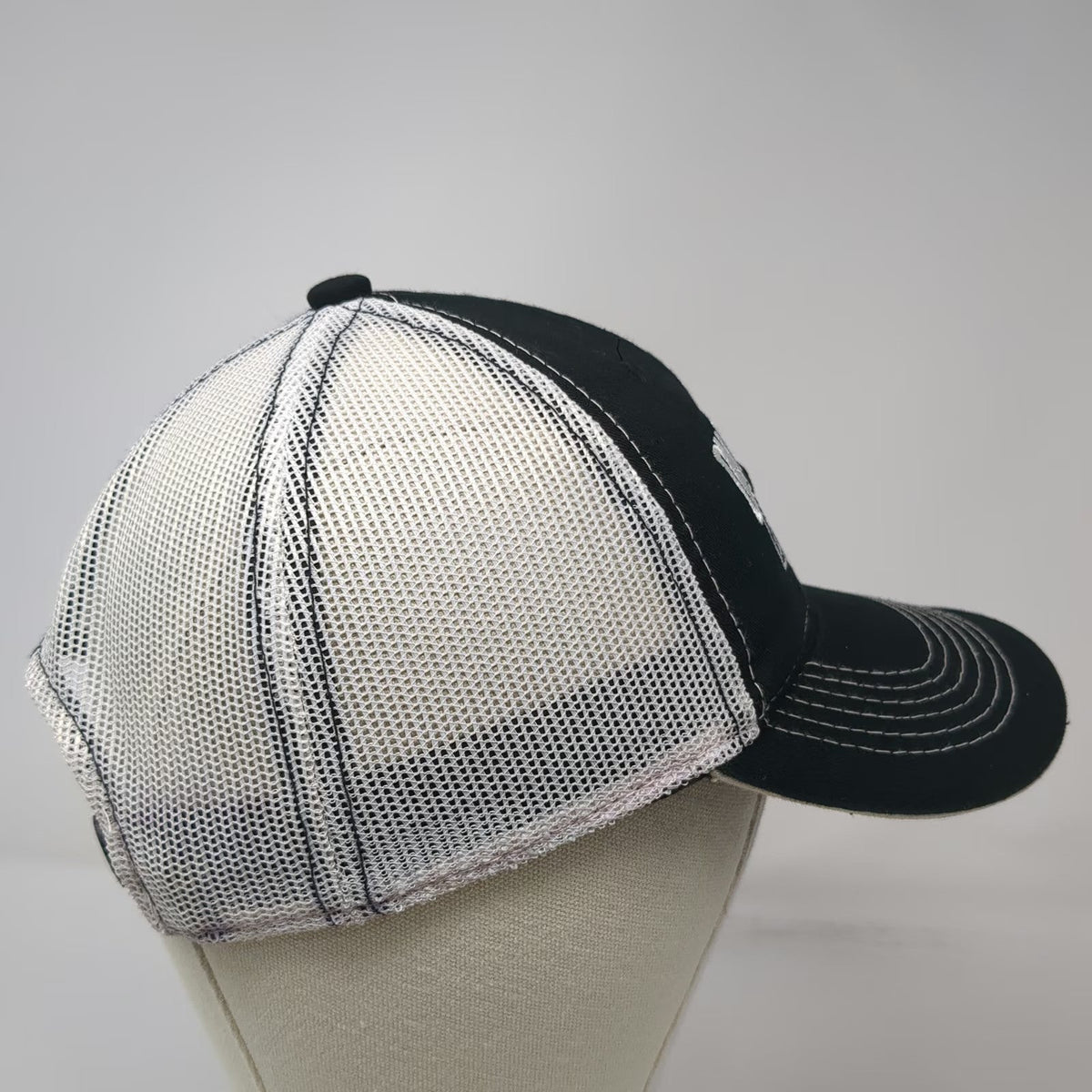 Outdoor Cap Trucker Hat Black OSFM Snapback Striped Bass On The Water Fishing