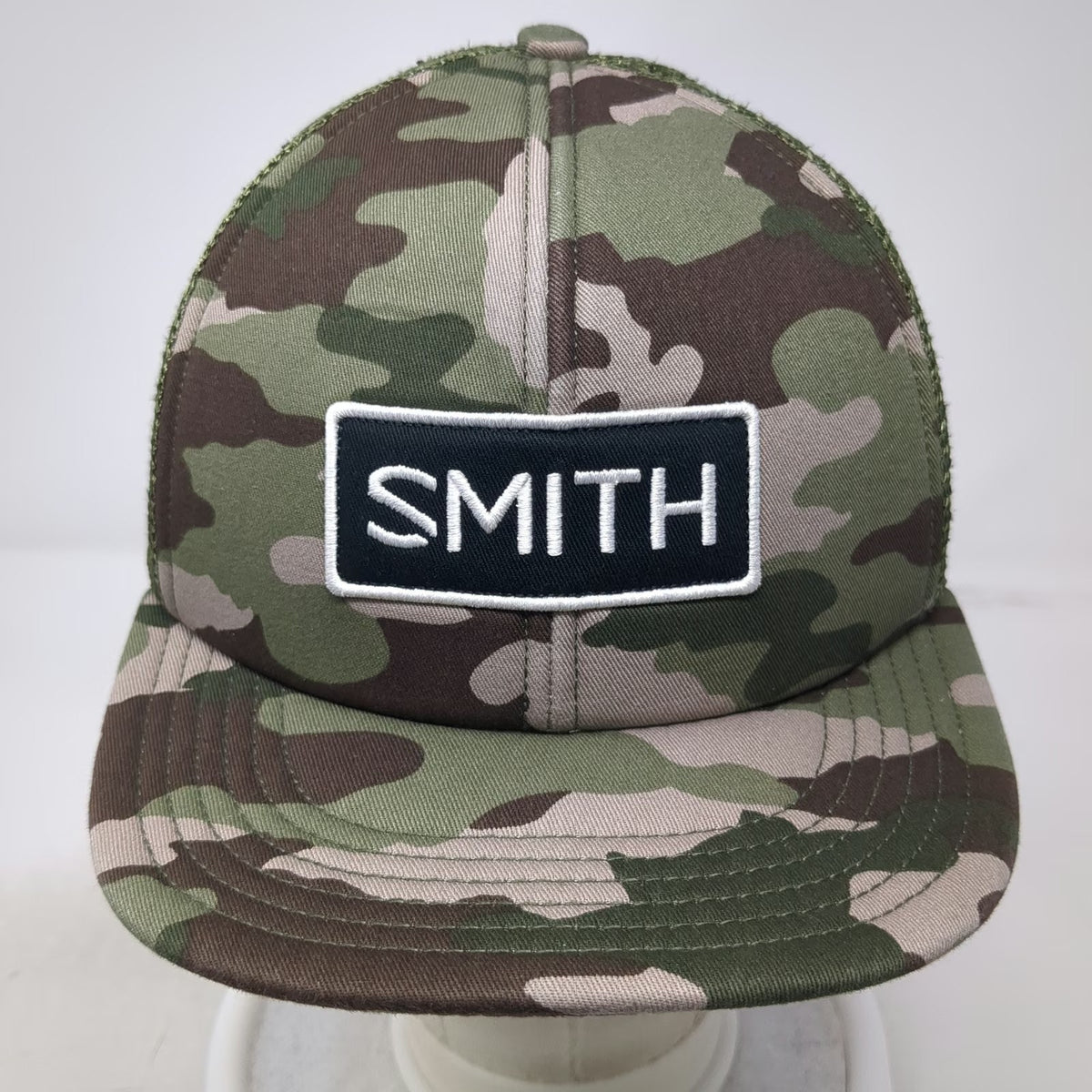 Smith Trucker Hat Green Camo One Size Mesh Back Snapback Patch Logo Graphic