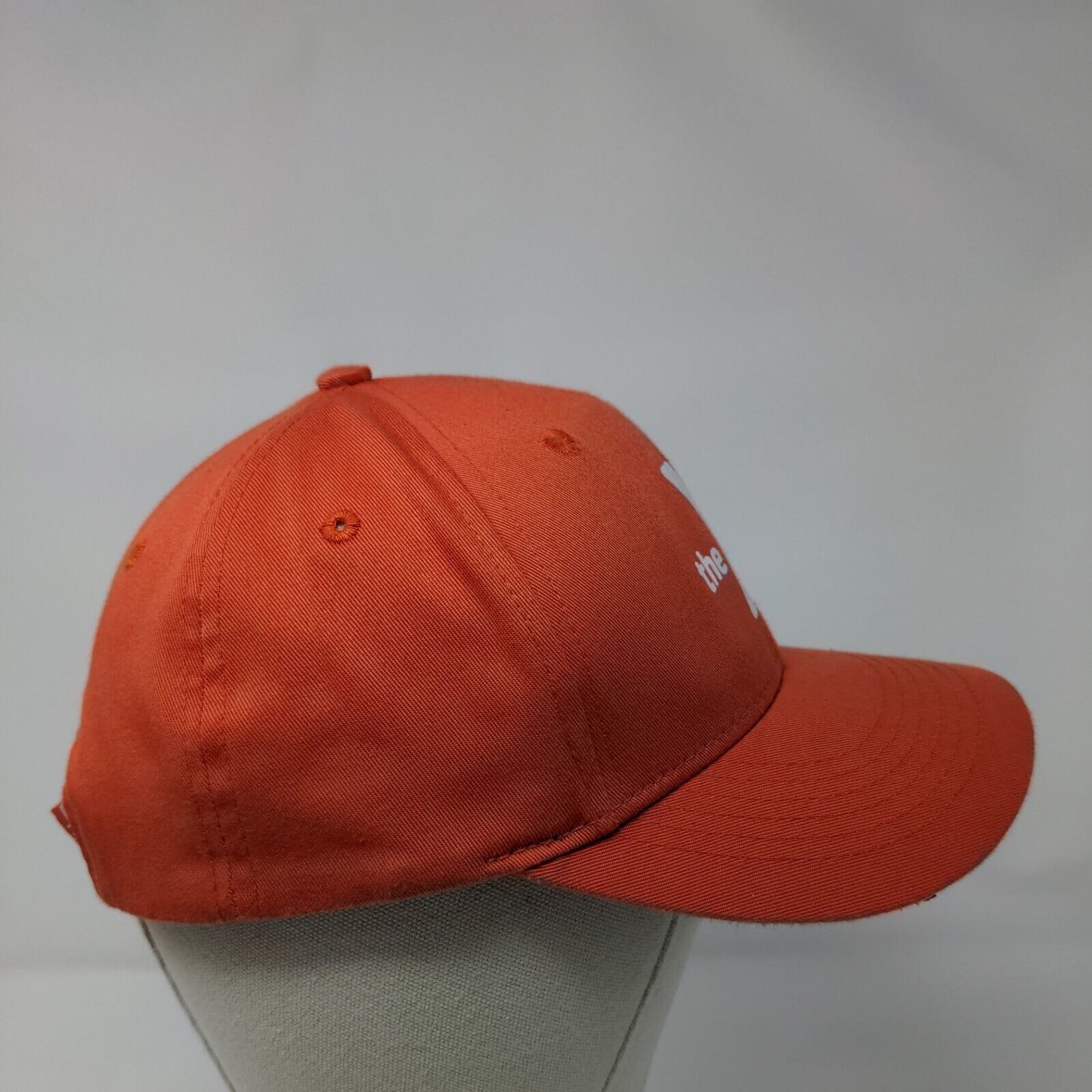 The YMCA Strapback Hat Orange 56cm Adjustable Solid Vent Holes
