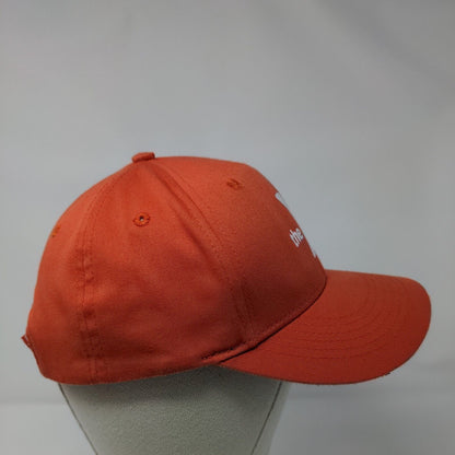 The YMCA Strapback Hat Orange 56cm Adjustable Solid Vent Holes